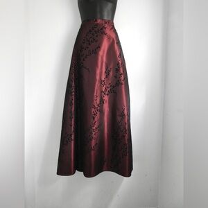 Laura Deep Red and Black Maxi Skirt